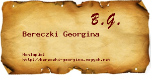 Bereczki Georgina névjegykártya